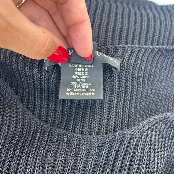 Ralph Lauren Shawl Collar Shell Set Tank Cardigan Sweater Medium Black Cotton - Picture 6 of 9